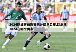 2024欧洲杯预选赛积分榜单公布,欧洲杯2024在哪个国家